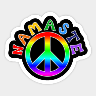 Namaste Rainbow Pride Peace Sign Sticker